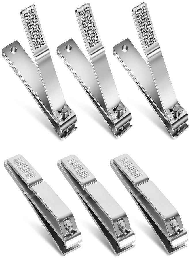 AVERZELLA 6-Pack Toenail Clippers, Straight Edge Large Nail Clippers Bulk Set for Men Women Seniors, 3.15 inch Long Handled for Thick Toenails, Big Stainless Steel Toe Nail Clipper with Anti-Slip Grip - Image 1